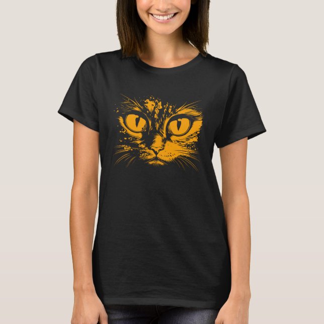 T-shirt Cat Eyes Face Costume Mom Lady  1 (Devant)