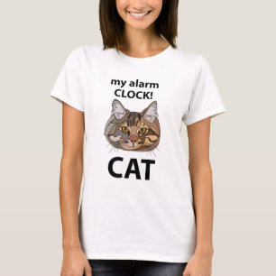 T-shirt Cat Face Mon Alarme Horloge Tablette Cat