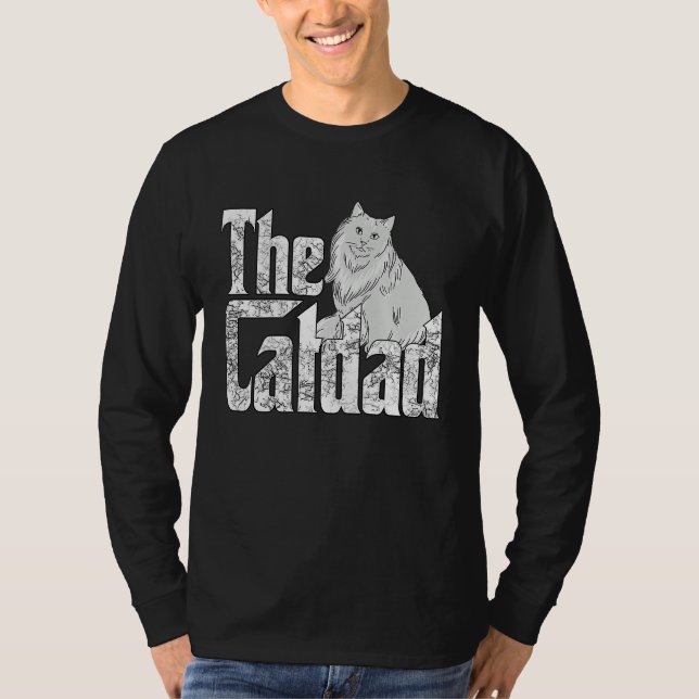 T-shirt Cat Father The Catfather Crazy Cat Dad Papa (Devant)