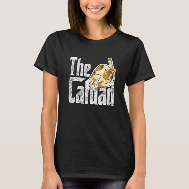T-shirt Cat Father The Catfather Crazy Cat Dad Papa (Devant)