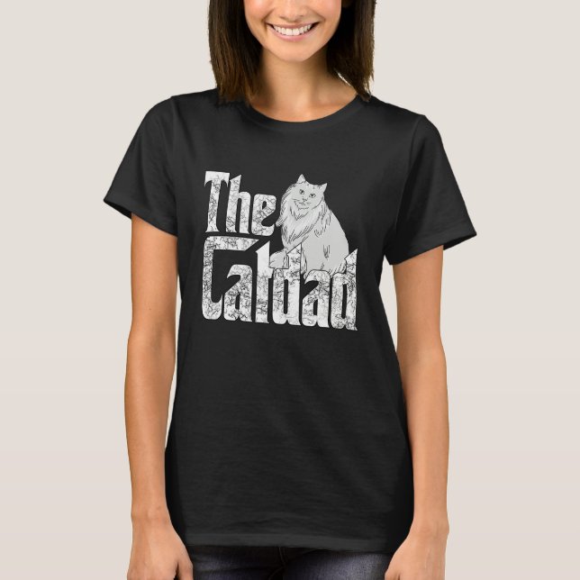 T-shirt Cat Father The Catfather Crazy Cat Dad Papa (Devant)