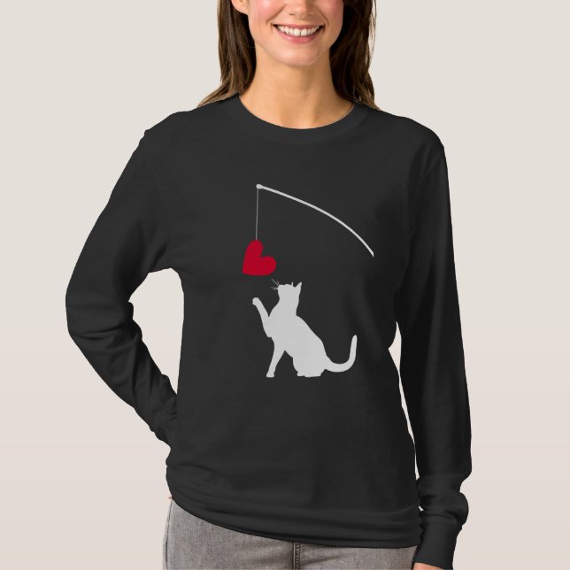 T-shirt Cat Fishing Family Heart Love Cat Best Friend (Devant)