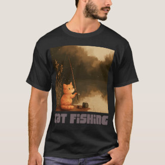 T-shirt Cat Fishing Friends