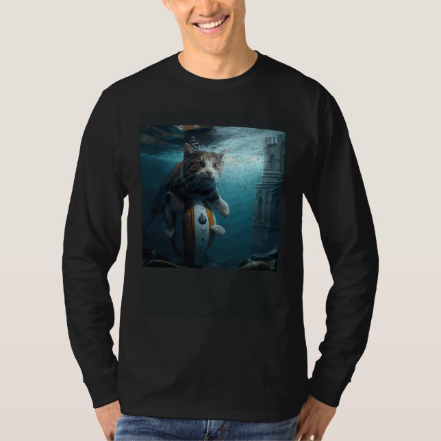 T-shirt Cat Football Underwater (Devant)