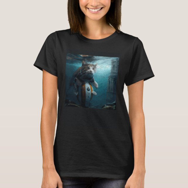 T-shirt Cat Football Underwater (Devant)