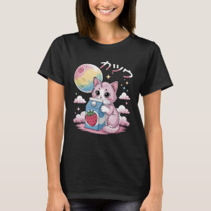 T-shirt Cat fraise Lait Anime 90s Japonais Chat Japon M