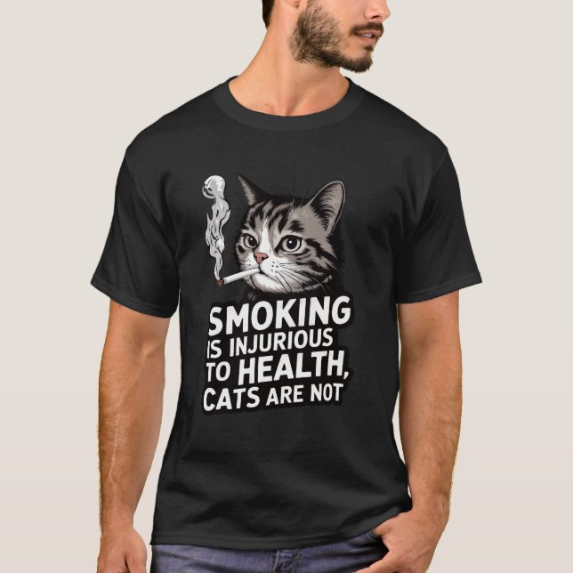 T-shirt Cat fumer la cigarette (Devant)