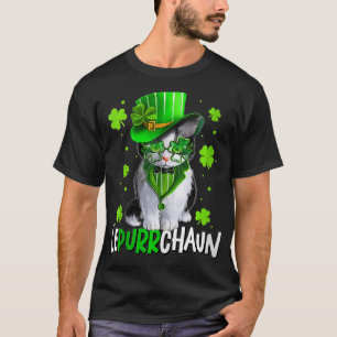T-shirt Cat Funny Amoureux des chats Shamrock Jour de la S