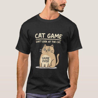 T-shirt Cat Game Over Funny Cat Owner Hilarious Fat Retro 