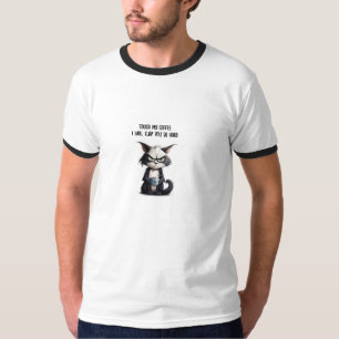 T-shirt Cat grumpy avec la coupe de café amusant