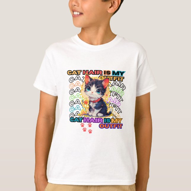 T-shirt Cat Hair Is My Outfit (Devant)