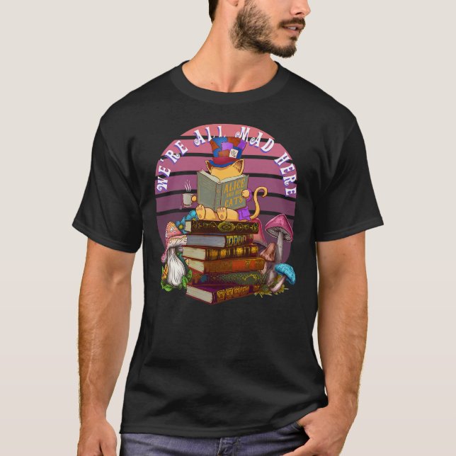 T-shirt Cat Hatter We're all mad here Alice Women's (Devant)