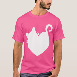 T-shirt Cat Heart Graphic Women Présente Valentines Day Ki