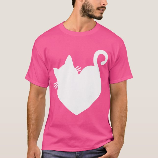 T-shirt Cat Heart Graphic Women Présente Valentines Day Ki (Devant)