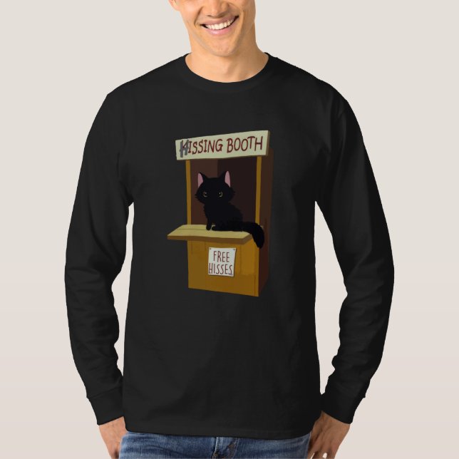 T-shirt Cat Hissing Booth Free Hisses Animal (Devant)