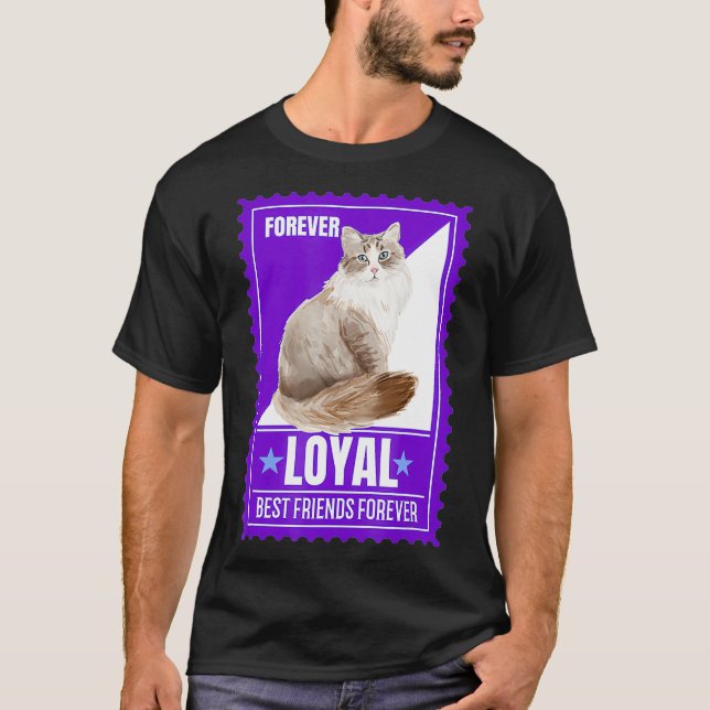 T-shirt Cat Humour Sibérie Cat Cat Devis Forever Stamps Co (Devant)