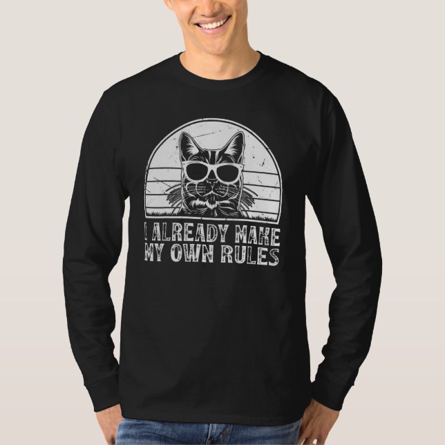 T-shirt Cat  I already make my own rules  Cat (Devant)