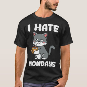 T-shirt Cat I Hate Lundi Matin Café Caféine