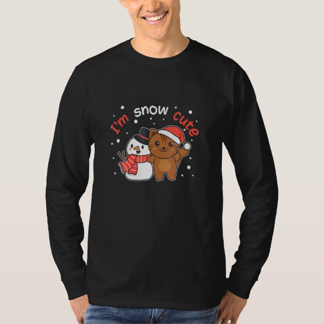 T-shirt Cat I M Snow Cute Snowman Snow Pun (Devant)