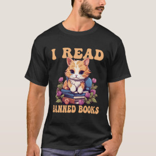 T-shirt Cat I Read Banned Books Funny Bookworms Reading Bo