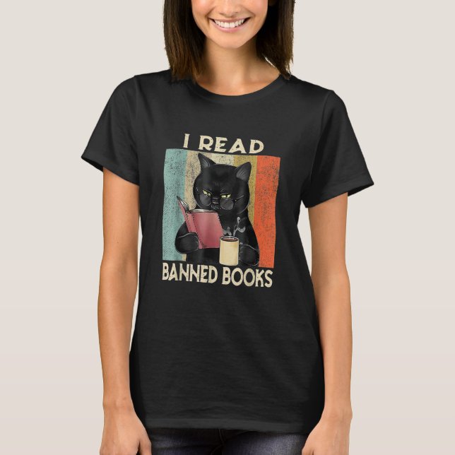 T-shirt Cat I Read Banned Books men Bookworms Reading Book (Devant)