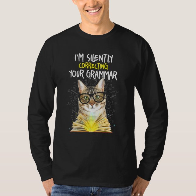 T-shirt Cat Im Correction Silencieuse De Votre Grammaire (Devant)