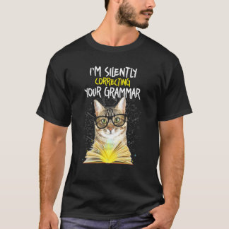 T-shirt Cat Im Correction Silencieuse De Votre Grammaire