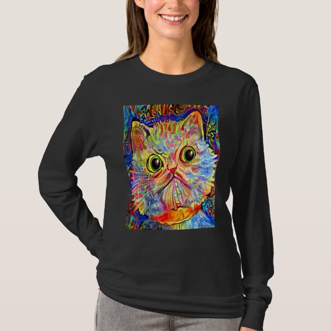 T-shirt CAT IMPRESSIONIST Kitten Kitty I Am A Cat  Mom Dad (Devant)