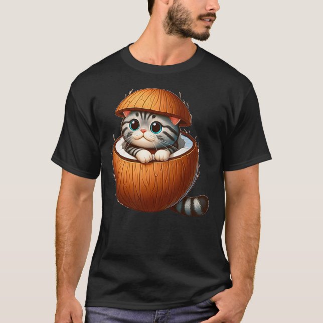 T-shirt Cat in Coconut Costume (Devant)