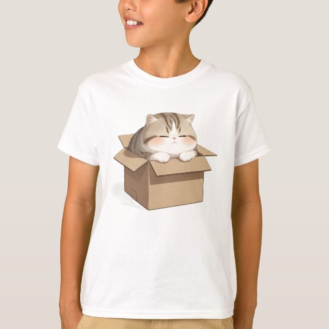 T-shirt Cat in the Box Shirt (Devant)