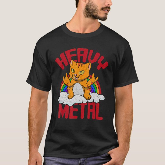 T-shirt Cat Instrumentalist Rock Music Musicien (Devant)