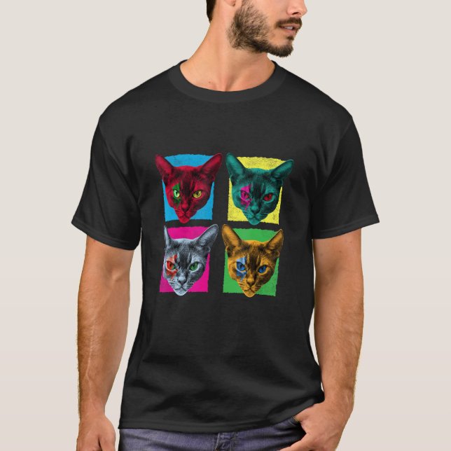 T-shirt Cat Javanese Oriental Long Hair Mandarin (Devant)