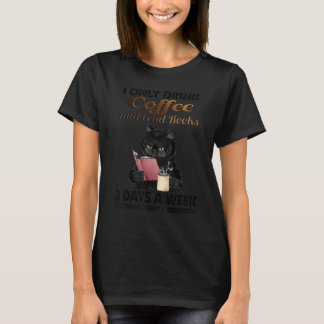 T-shirt Cat Je Ne Bois Que Du Café Et Lis Des Livres 3 Jou