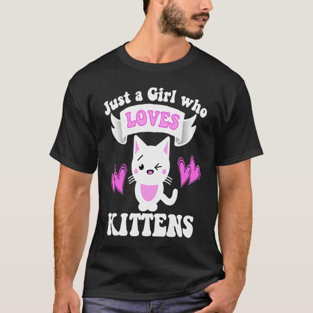 T-shirt Cat JUSTE UNE FILLE QUI AIME LES KITTENS Enfants F (Devant)