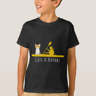 T-shirt Cat Kayaking Girl Kayak Lover Paddling Kayaker