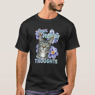 T-shirt Cat Kitten Hangover Saying Motivation Flowers Happ