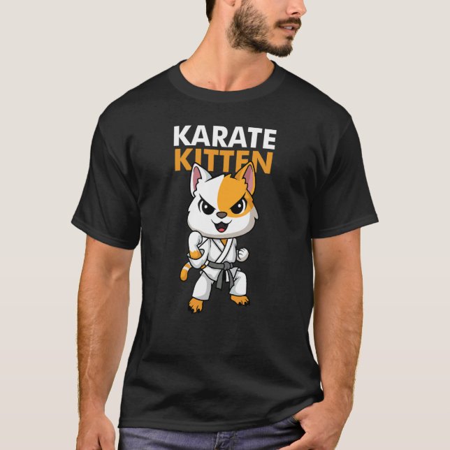 T-shirt Cat Kitten Karate (Devant)