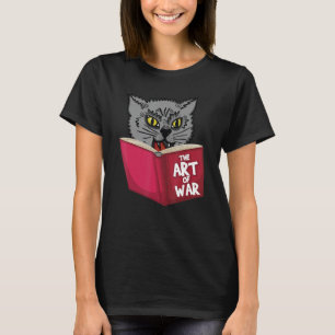 T-shirt Cat Kitten Lecture Livre Art Of War Drôle Animal L