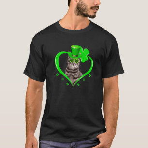 T-shirt Cat Kitten Lover St Patrick's Day Shamrock Kitty C