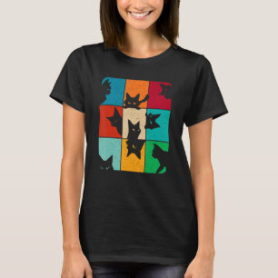 T-shirt Cat Kitten Mème Vintage Retro Peeping Curious Ca