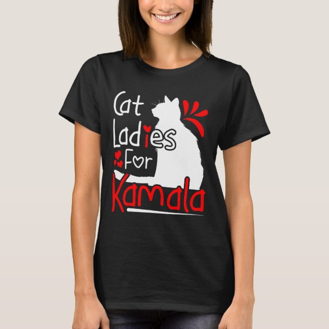 T-shirt Cat Ladies For Kamala Silhouette Graphic (Devant)