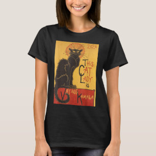 T-shirt Cat Lady Kamala Le Conversation Noir Funny Ballot