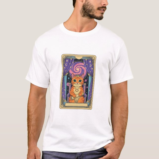 T-shirt Cat Lady Tarot, Mystical cat, Queen Cat, (Devant)
