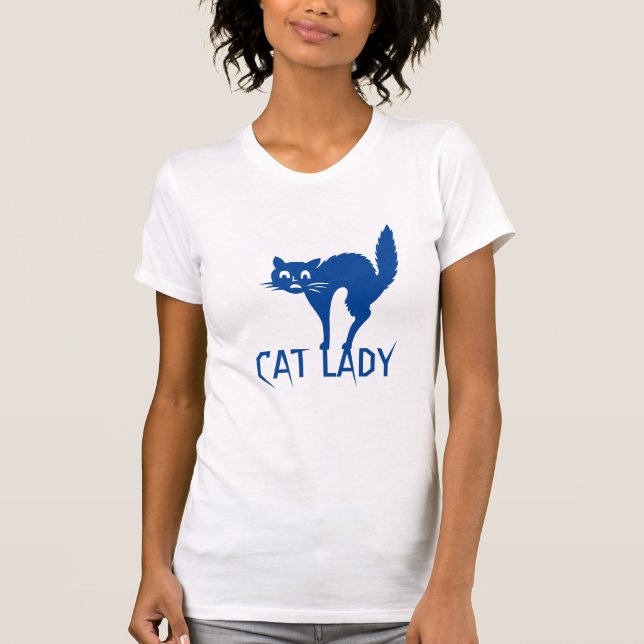 T-shirt Cat Lady typographie éffrayant drôle mignon chat b (Devant)