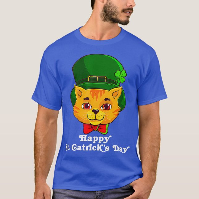 T-shirt Cat Leprechaun Joyeux Patricks de la Saint-Catrick (Devant)