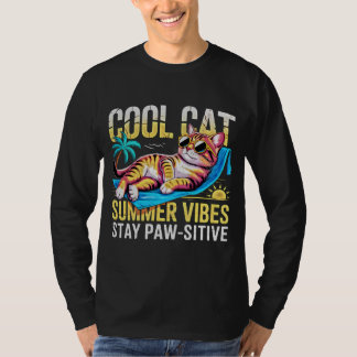 T-shirt Cat Lover Summer Vibes – Funny Beach Gift
