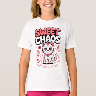 T-shirt  Cat Lover Sweet Gift for Girls Crowned Heart Cat