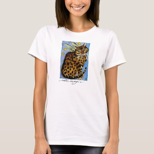 T-shirt Cat Magie Ocicat Fairy tee - shirt (Devant)