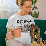 T-shirt Cat Mama | 3 Collage photo<br><div class="desc">Montrez votre amour de votre bébé en fourrure avec style avec le T-shirt Cat Mama 3 Photo Collage. Notre t-shirt est livré avec un modèle exclusif avec 3 photos de votre chat avec le texte "CAT MAMA TO FUR BABY" et le nom de votre chat, afin que vous puissiez express...</div>