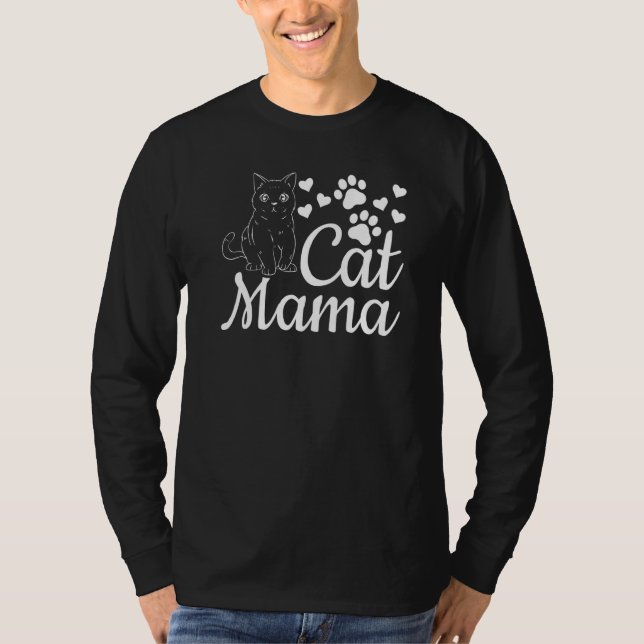 T-shirt Cat Mama Cute Cat Mom Cat I Cat Mama (Devant)